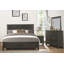 Lit à panneaux 1 pièce en bois de style transitionnel gris anthracite-730304830