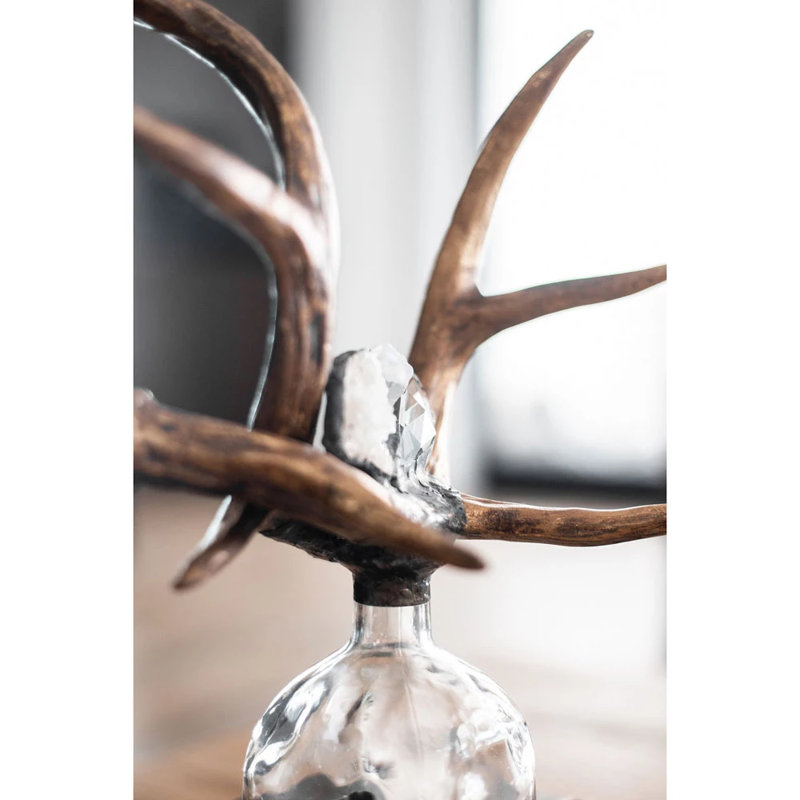 Criss Cross Handmade Glass Decorative Bottles, Antiqued Gold