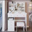 Table de coiffeuse polyvalente avec miroir à DEL de pointe et beaucoup de rangement-726365148
