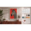 Zebra in Red Modern - Wrapped Canvas-341261636-341261643