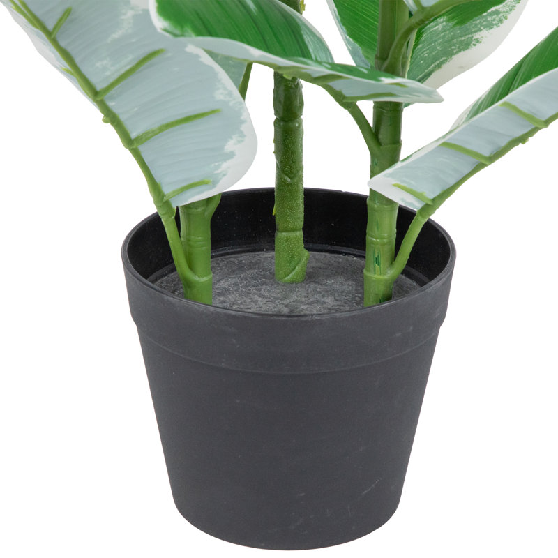 35" Potted Green Artificial Rubber Plant