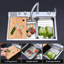 Robinet rétractable à simple cuve d'évier de cuisine 304 30 "x 18" Whale Waterfall Bonde en acier inoxydable avec accessoires de lave-vaisselle