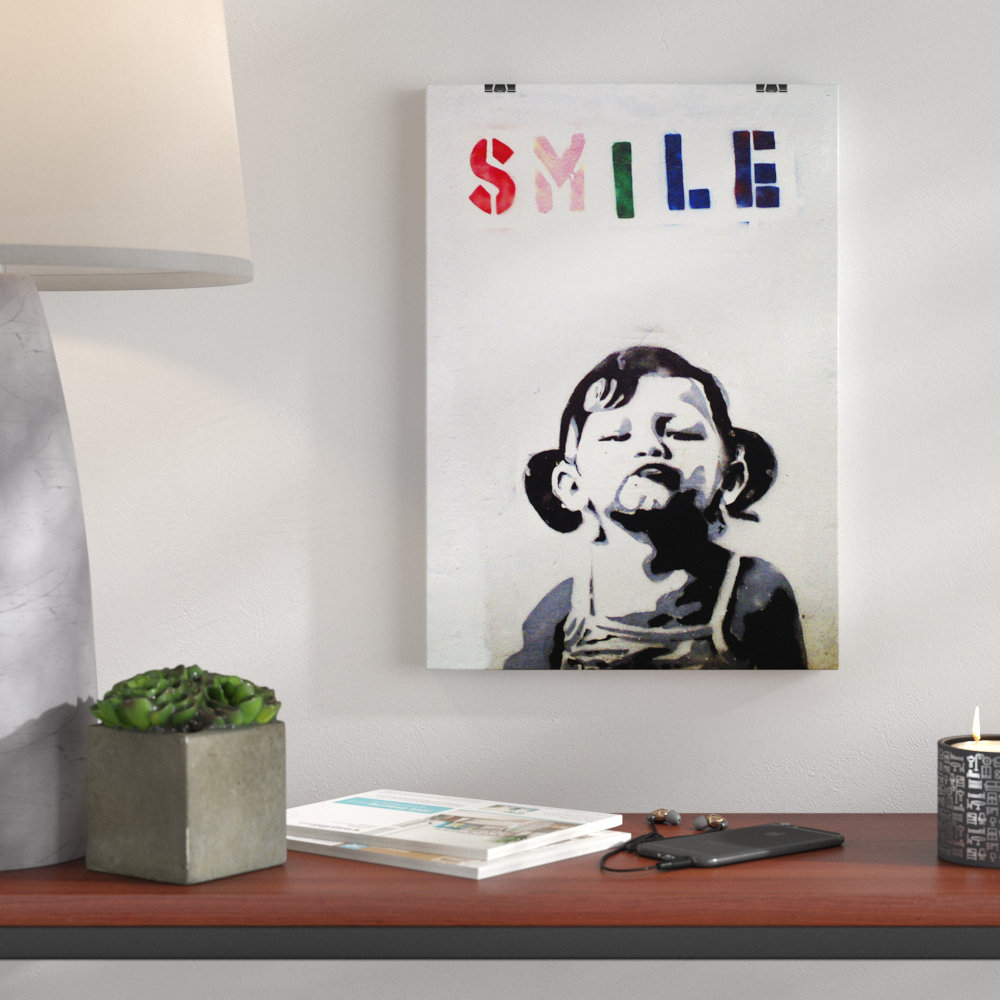 Banksy Smile Graffiti Wall Art - Frameless Print