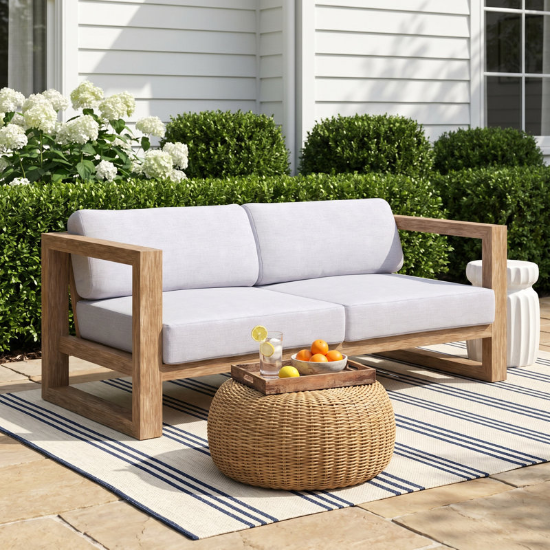 Charter Patio Sofa with Cushions, Teak 