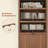81" Tall Arched Cabinets, Bookcase with Storage, Brown-1914341191