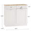 Armoire de cuisine - Blanc, deux tiroirs, compartiments, fabrication de tiroirs de finition extérieure pour utilisation