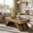 47-Inch Rectangle Coffee Table, Farmhouse Center Table with Arched Base for Living Room, Office
