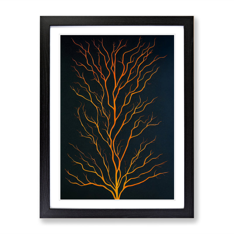 Classical Tree No.3 - Single Picture Frame Print, Black, 64cm H x 46cm W x 2cm D