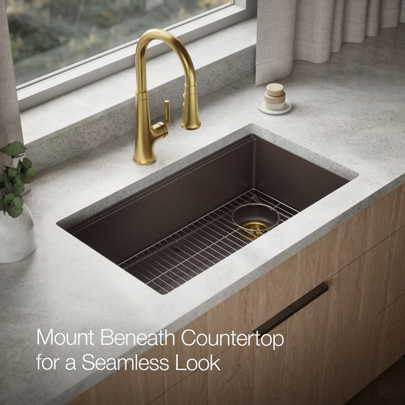 Billings 32-1/2 In. Undermount Single-Bowl Kitchen Sink, Brown