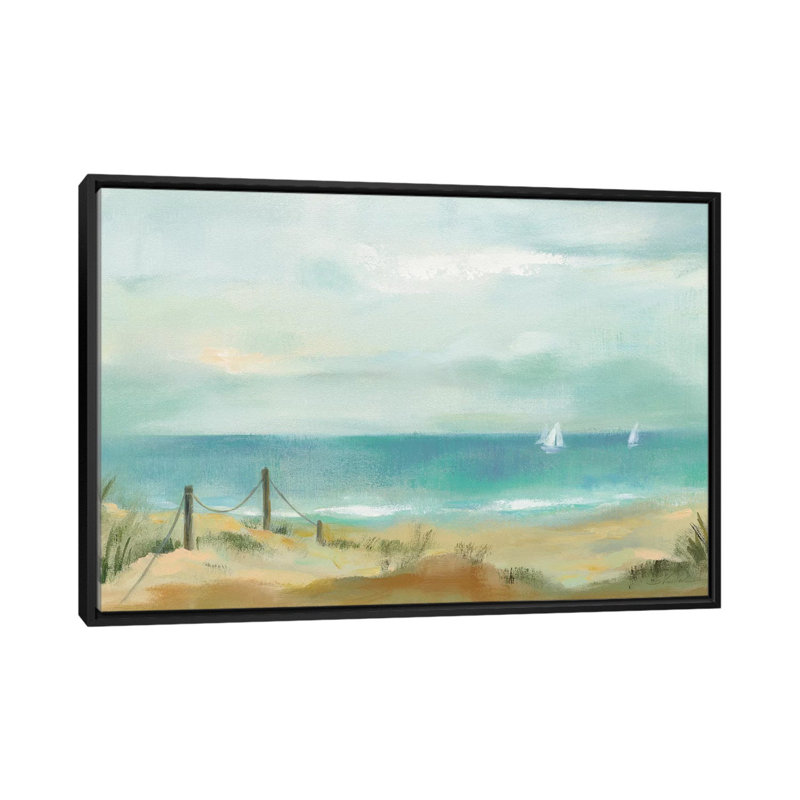 « serenity on the beach » sur toile, H 18 po x l 26 po x P 1,5 po, Toile avec cadre noir, Pas de tapis