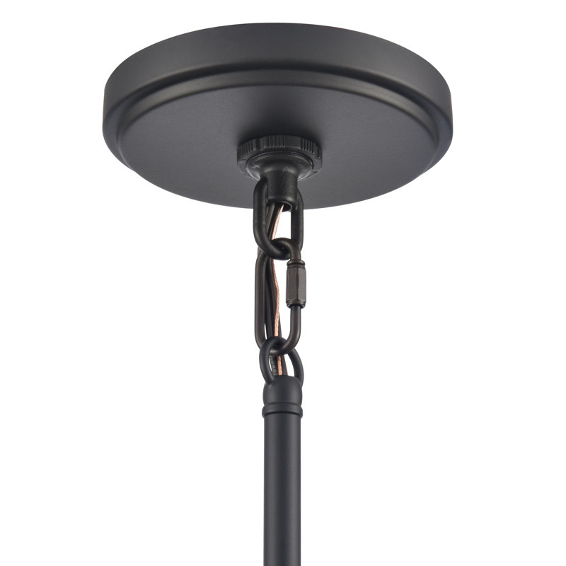 Merrida Single Light Dimmable Pendant, Matte Black, White