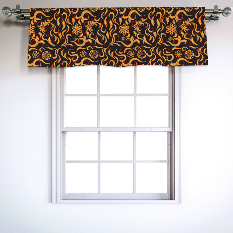 Sateen Floral Ruffled Window Valance