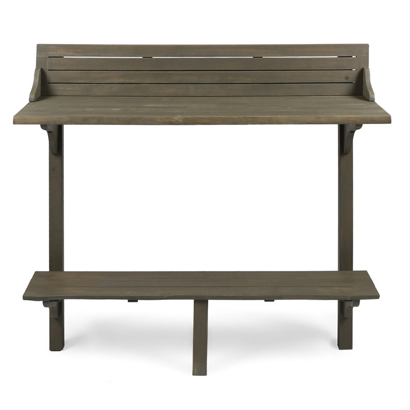 Table de bar en bois au fini gris - Rehaussez votre espace extérieur