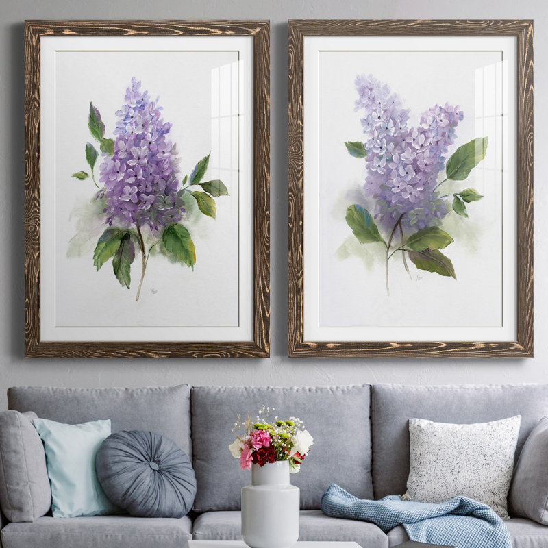 Lilac Romance I - ensemble de 2 reproductions, H 31,5 po x l 47 po, Toile encadrée, Gris