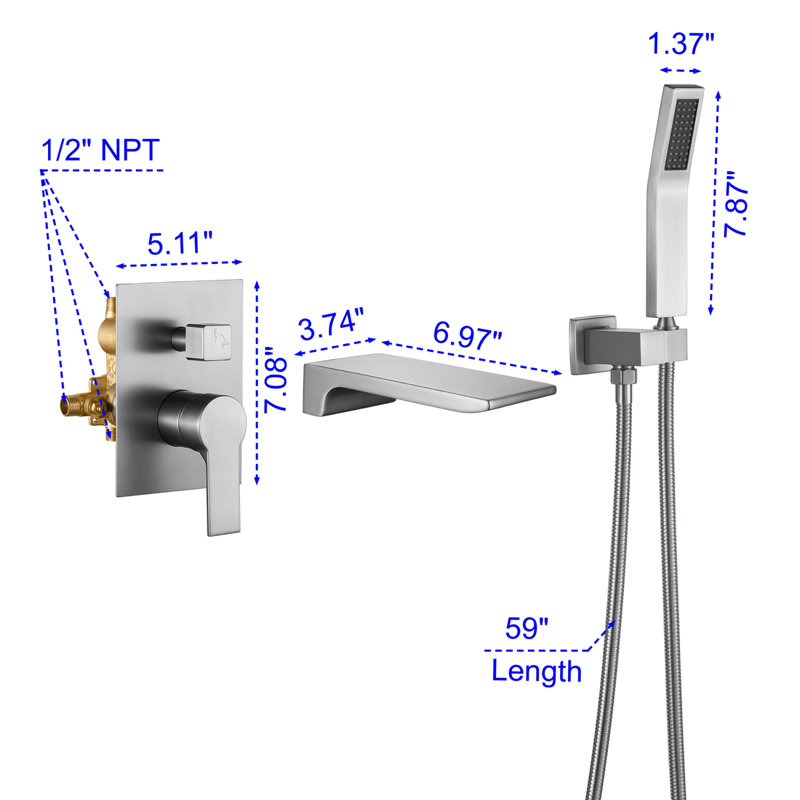 All-In-One Kit with Rough in-Valve, Brushed Nickel