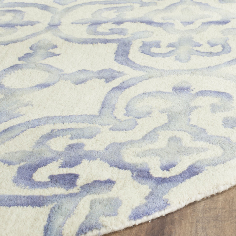 Carter Dye Hand Tufted Wool Ikat Rug, Round 7'