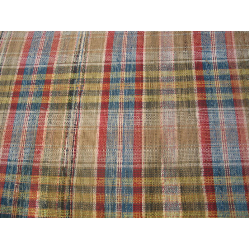 Antique American Rag Rug Hallway Runner Wool &amp; Cotton Multicolor