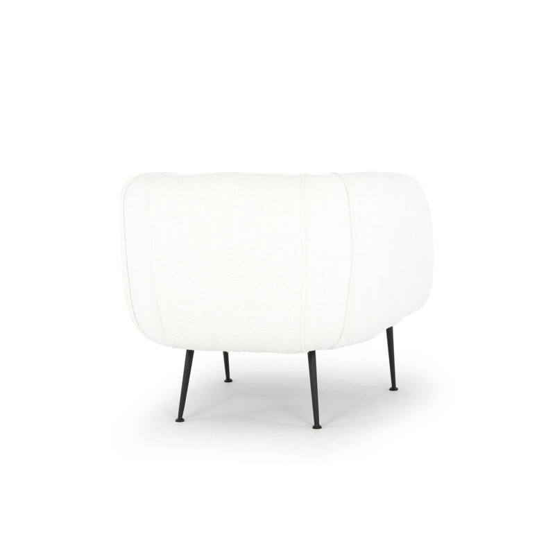 Metro Barrel Chair, Bouclé White Polyester