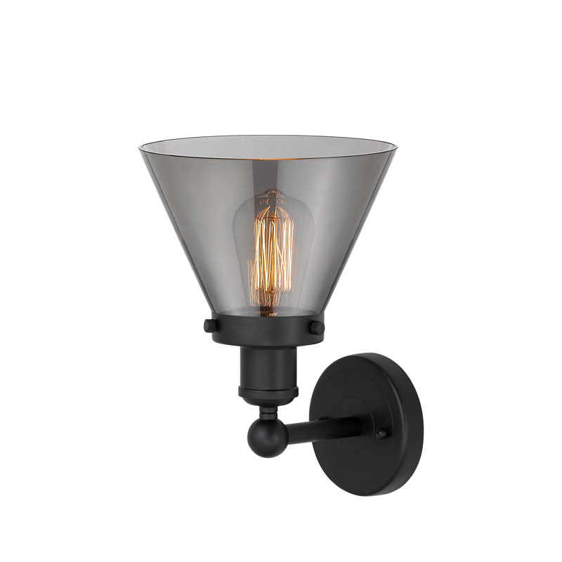 Chesterhill Armed Sconce, Matte Black, Plated Smoke