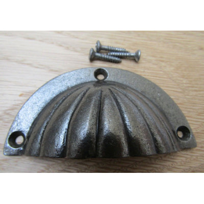 Fluted Cup Pull Handle Antique on Iron