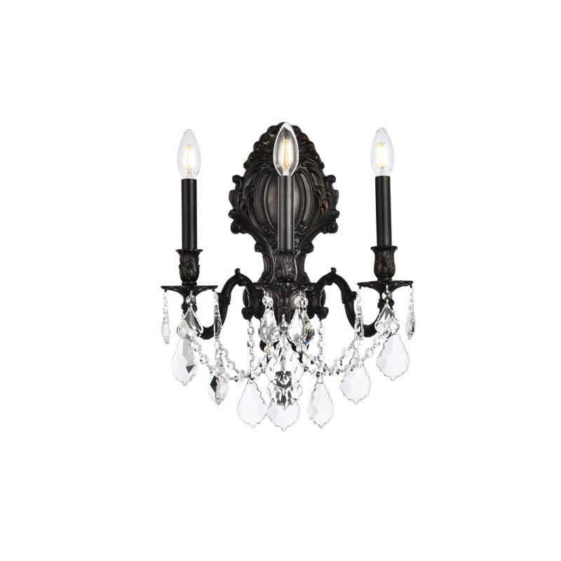 Aadyn Wall Sconce, Crystal (Clear) / Royal Cut, Dark Bronze