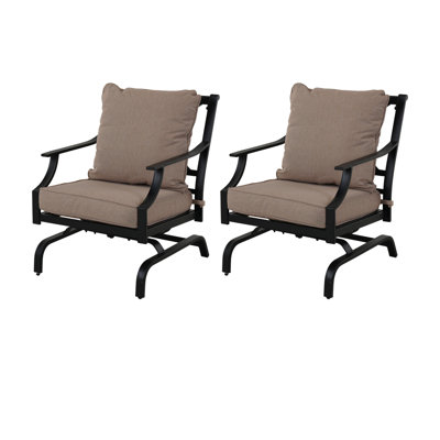 Patio Rocking Chairs With Olefin Cushions For Porch Backyard-2 Pack by Lark Manor
