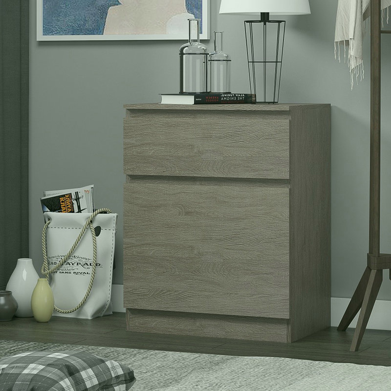 Tassone Compact Modern Sideboard Multi-Storage Unit, Rustic Oak