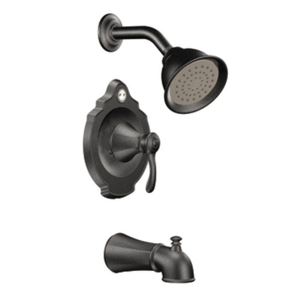 Garniture de robinet de baignoire et douche à double fonction Vestige avec poignée levier, Étain
