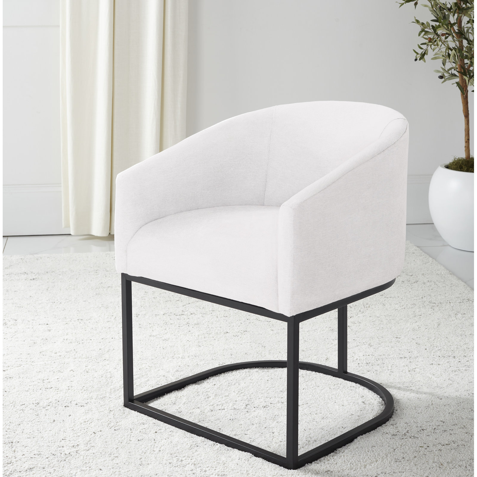 Austri Dining Armchair, White