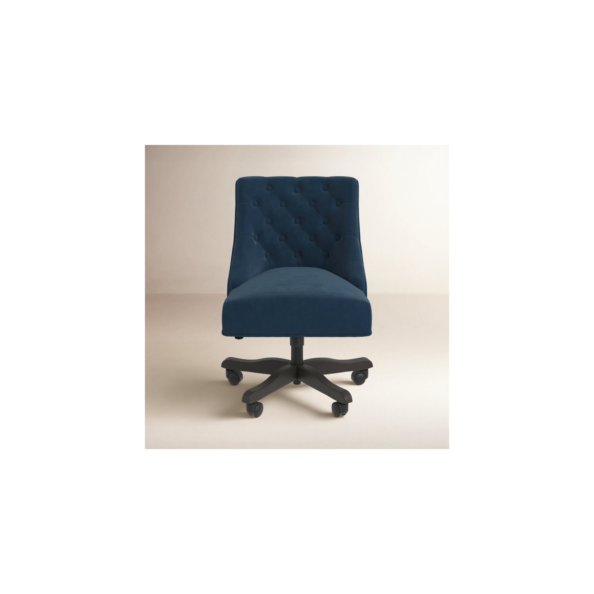Swivel Office Chair, Navy Velvet