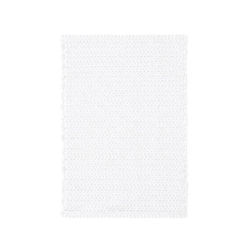 Tapis 100% coton chenille, Blanc, Simple - L 24 po x l 17 po
