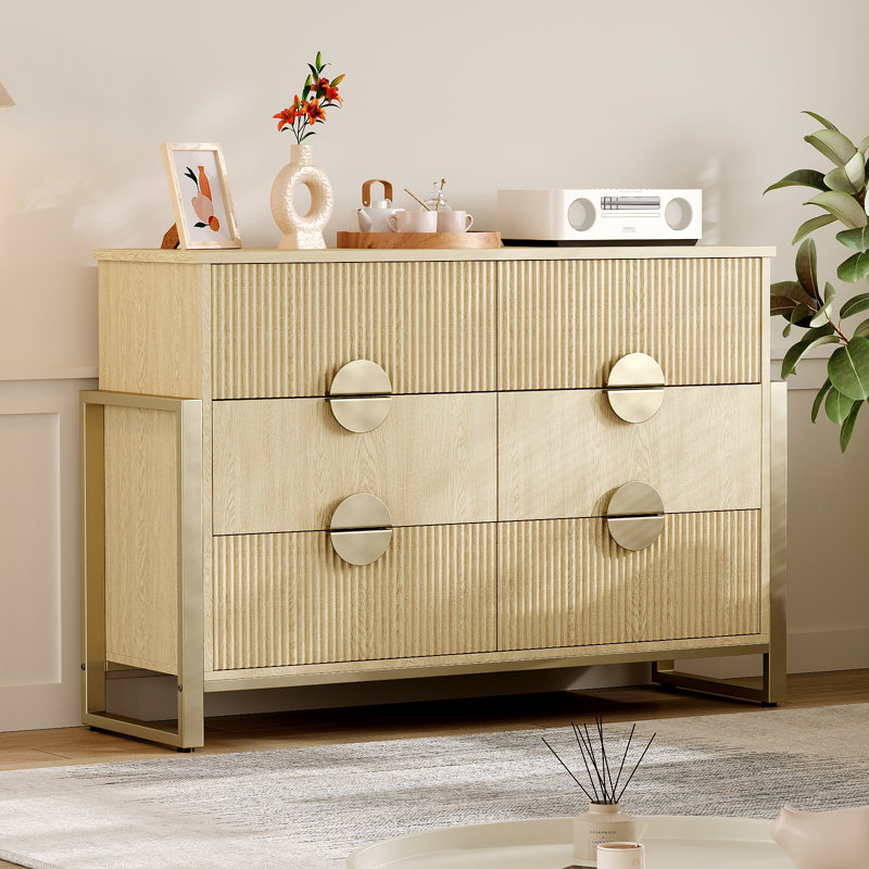 6 - Drawer Dresser, Beige