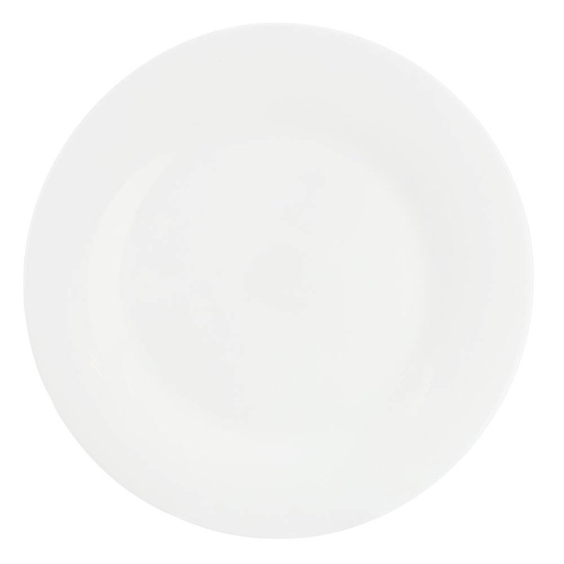Ensemble de 6 assiettes plates en verre opale résistant à l'écaillage de 10 pouces