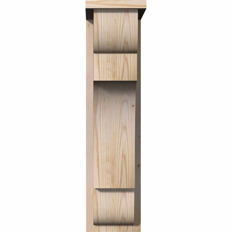 New Brighton Corbel avec plaque arrière, H 30 po x l 7,5 po x P 14 po, Sapin de Douglas, Lisse