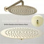Brushed Gold Concealed Shower Mixer Set Round Twin Head Combo 2 Way Valve Taps