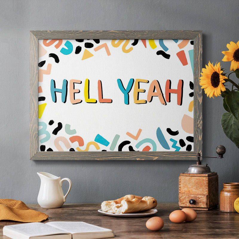 "90s phrases l'enfer ouais III", reproduction d'art sur toile, H 28 po x l 42 po x P 1,5 po, Gris