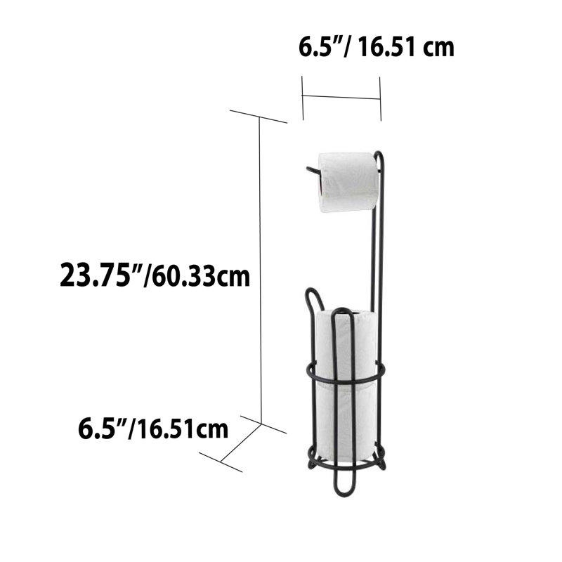 Porte-papier hygiénique sur pied noir Nahyeli