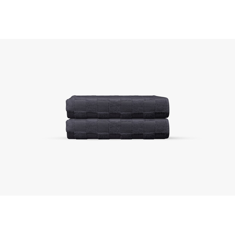 Taylorlynn 2 Pcs Turkish Bath Mat Set, Anthracite