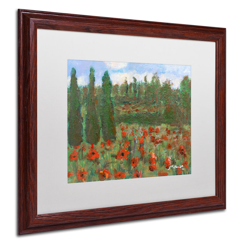 «Red Poppies in the Wood», reproduction d'art sur toile encadrée, H 16 po x l 20 po x P 0,5 po