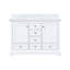 Double blanc 48 po Meuble-lavabo large avec comptoir en marbre, structure de support en bois massif, fermeture silencieuse, compartiments de rangement spacieux et robinet pré-percé