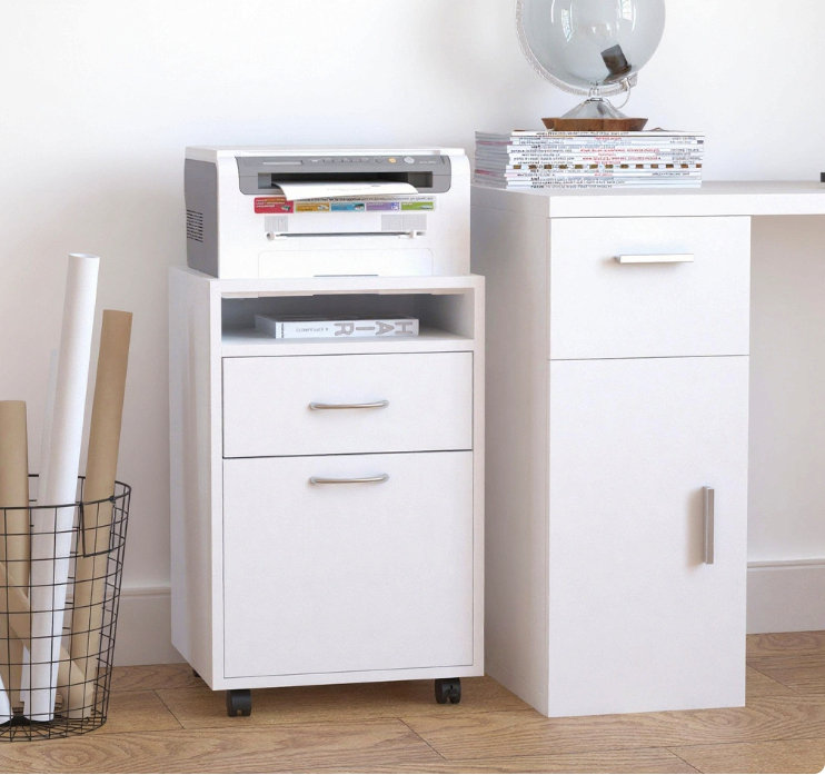 Organisateur de rangement mobile, Blanc