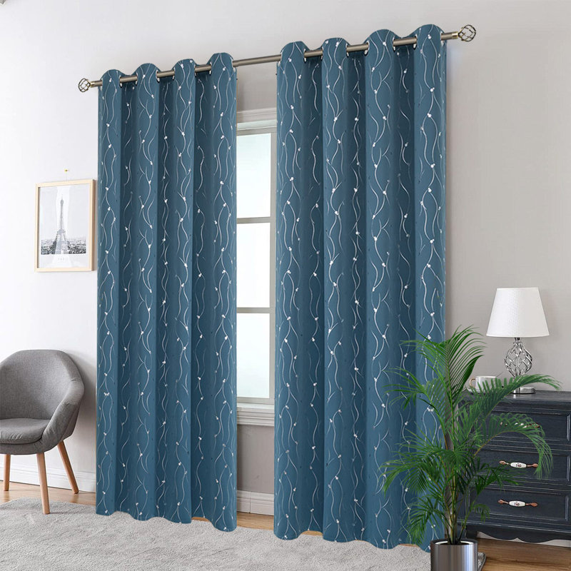 Room Darkening Curtains,2 Panels Set, 52" W x 84" L