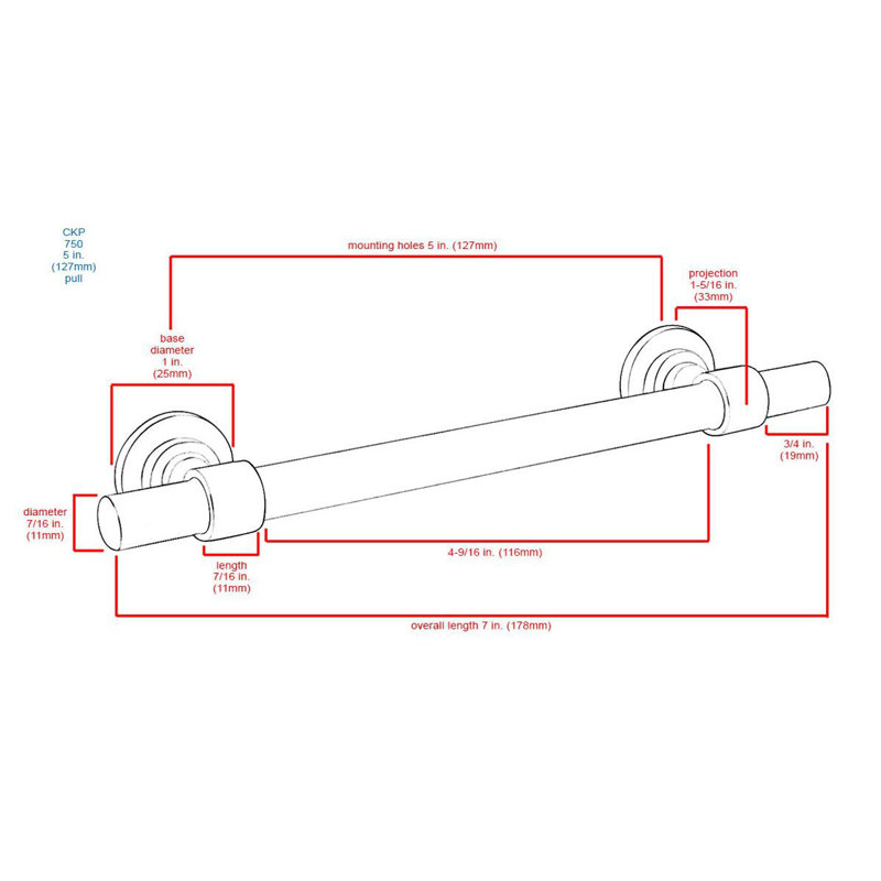 Charlotte 4" Center Bar Pull, 5"