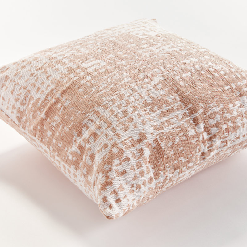 Hana Polyester Indoor/Outdoor Pillow Cover & Insert, Square 24" x 24", Blush