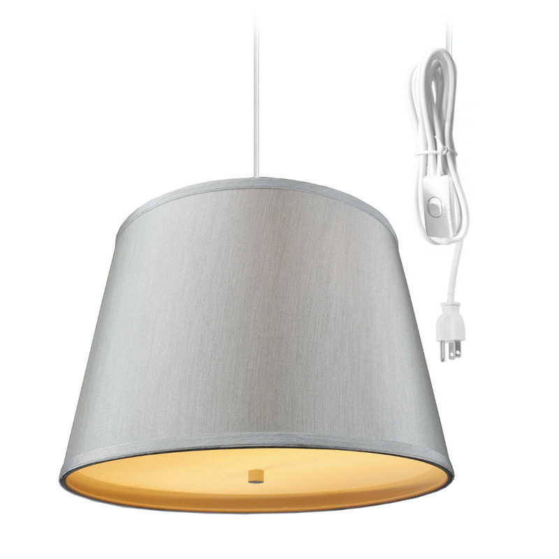 Lustree tambour 2 lumières Dov, H 10 po x l 14 po x p 12 po, Gris