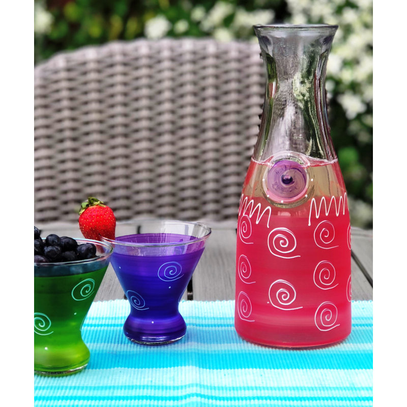 Carafe en verre péruvienne Splendor Hannover, Rose