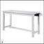 Ensemble de salle à manger 4 pièces à hauteur de comptoir avec finition blanche, ports USB intégrés, prises de courant et 3 tabourets confortables pour la vie moderne-551637041-551637043