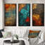 Passage Of Time Vintage Nutshell And Retro Blue - Transitional Art Set Of 3 Pieces-1435607604-1435607606