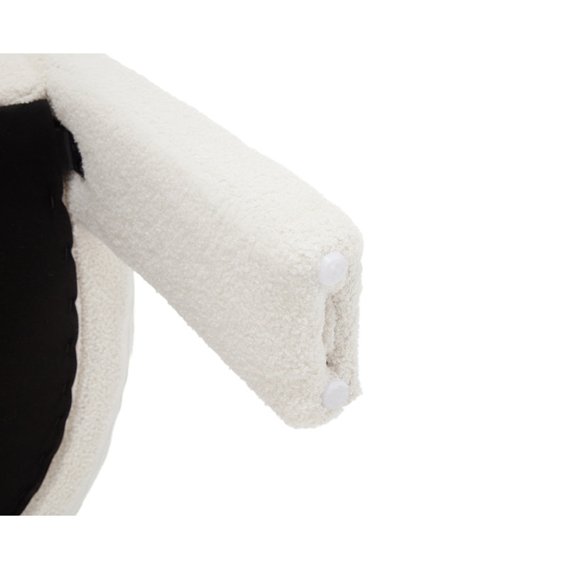 Chaise de baril Modern, Blanc / Sherpa