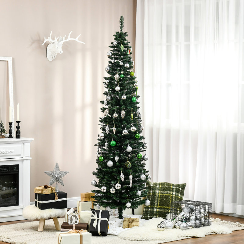 Arbre de Noël artificiel 7 pi, 499 pointes, branche artificielle, flamme, assemblage simple
